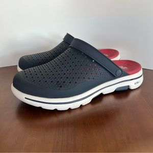 Skechers Foamies Comfort Slides Mens Size 13 Blue White Red Slip On Shoes